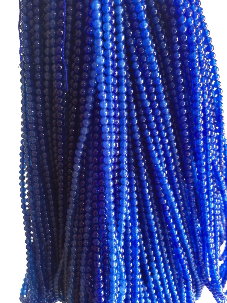 Sklop modrega mašana jade 6mm navaden krog gemstone ohlapna kroglice 38