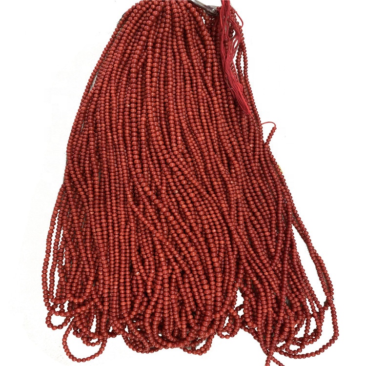 የተፈጥሮ ቀይ ኮራል የኪራይ ጌጣጌጦች ክብ የዜምስ ገመድ 30