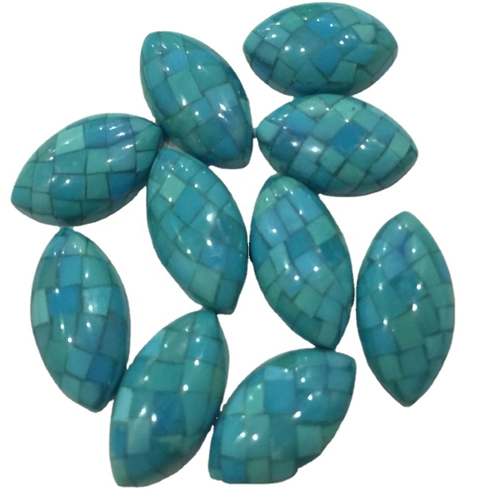 Gemstone bruz mozaik cabochon bruz blu cab val cabochon vintage lucite cabochon 35