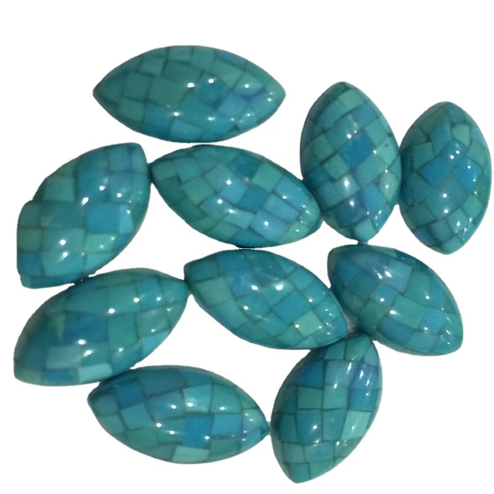 Gemstone bruz mozaik cabochon bruz blu cab val cabochon vintage lucite cabochon 37