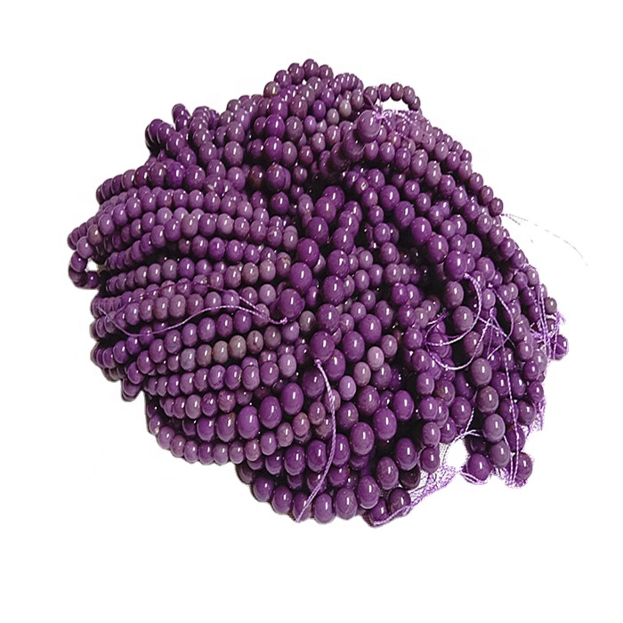 Perline di fosfosiderite rotonde naturali perline liscia e porpora stringhe di pietre preziose 7