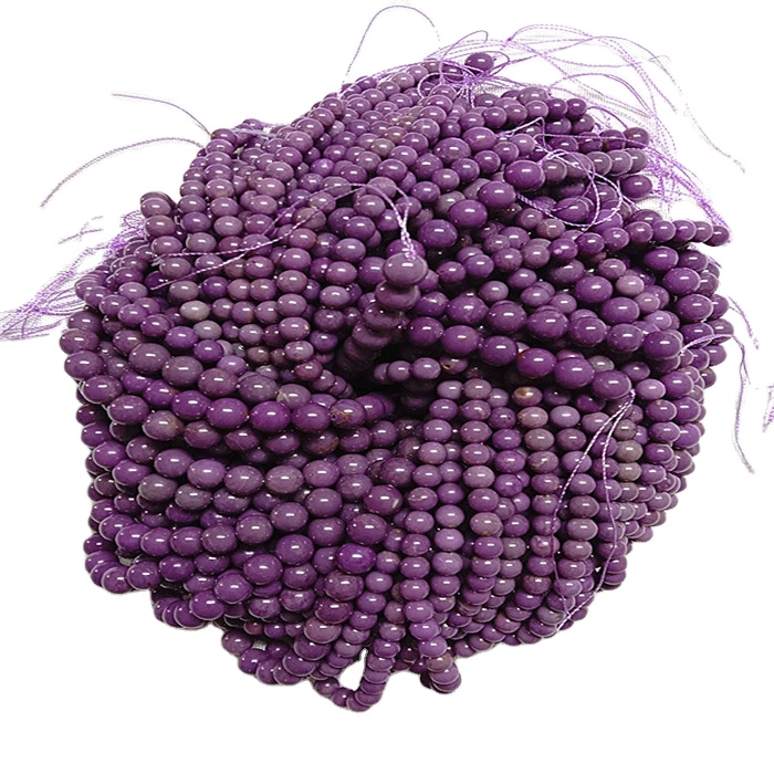 Perline di fosfosiderite rotonde naturali perline liscia e porpora stringhe di pietre preziose 11