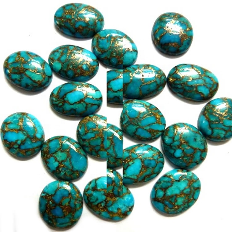 Kingman گہرا bule تانبے فیروزیز cabochons. 9