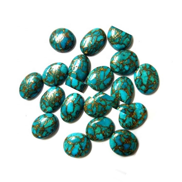 Kingman گہرا bule تانبے فیروزیز cabochons. 13