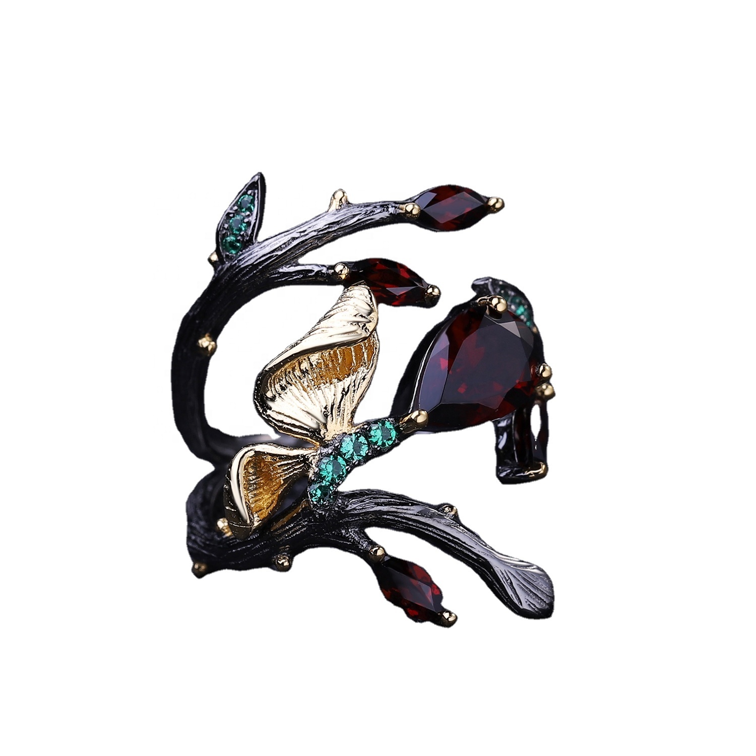 925 ਸਿਲਵਰ ਨੀਲਮ / ਟ੍ਰੋਵੋਇਸ ਰਿੰਗ 9