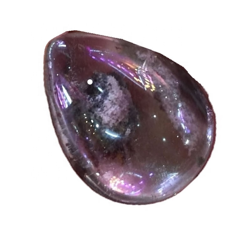 Přírodní fantom Quartz hladký hruškový tvar Cabochon Phantom Quartz Loose Gemstone 35