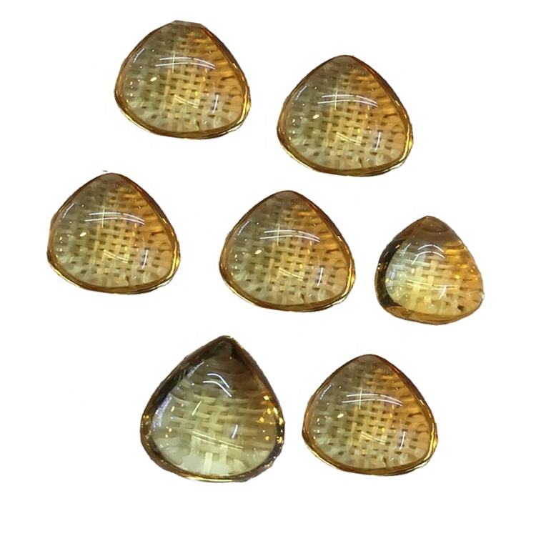 Citrine Semulajadi Pear Cabochons Dark Yellow Warna Baik Kualiti Citrine Loose Gemstone 36