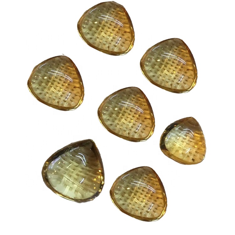 Citrine Semulajadi Pear Cabochons Dark Yellow Warna Baik Kualiti Citrine Loose Gemstone 34