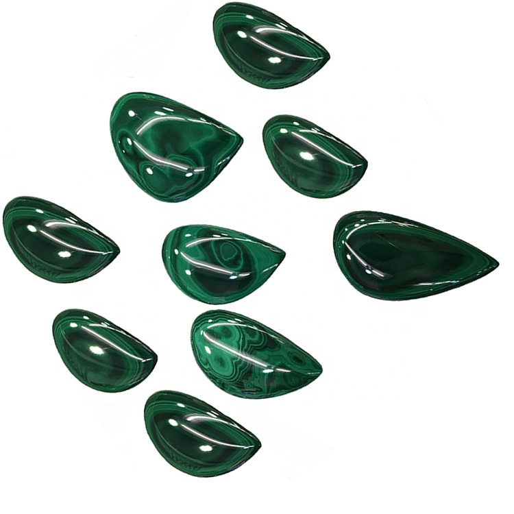 Natural Pear Malakite Cabochon Lot Kalibrated Teardrop Malakite Laus Stone Cab Semi Precious Gemstone Cabochon 38