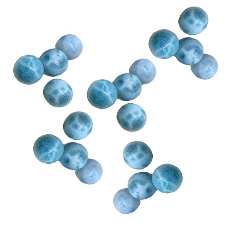 អង្កាំធម្មជាតិ larimar gemstone apper ស្ព័ររង្វង់សម្រាប់ខ្សែដៃខ្សែដៃខ្សែដៃ 9