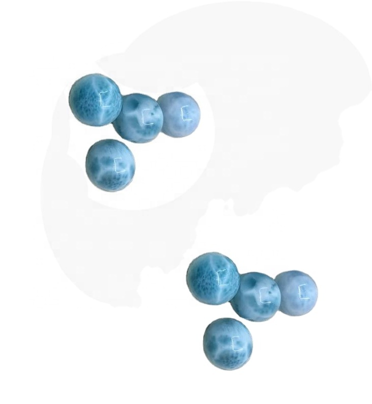 អង្កាំធម្មជាតិ larimar gemstone apper ស្ព័ររង្វង់សម្រាប់ខ្សែដៃខ្សែដៃខ្សែដៃ 15