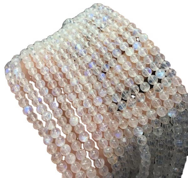 Rainbow Moonsstone Mystikarstone Ronds Beads Stréiz - Perlen 5-6mm 27