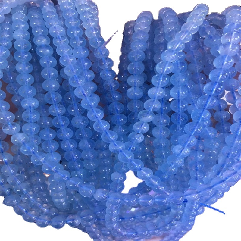 Milky aquamarine pande zote shanga kufanya bangili kujitia asili gemstone shanga 37