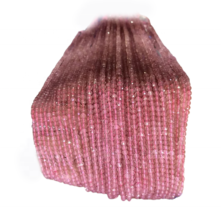 Morganite Faceted Round Beads Pink Morganite Diamond Cut Beads Round 34