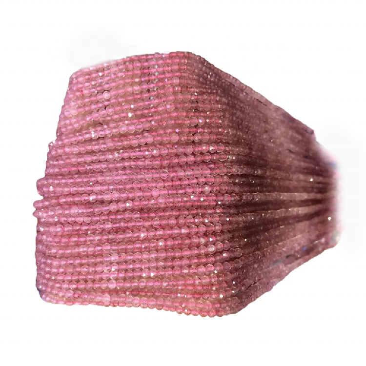 Morganite Faceted Round Beads Pink Morganite Diamond Cut Beads Round 36