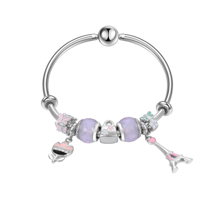 మంచి నాణ్యత ప్రసిద్ధ మహిళలు కంకణాలు నీలం తెలుపు జింక్ పూత కంకణాలు 15