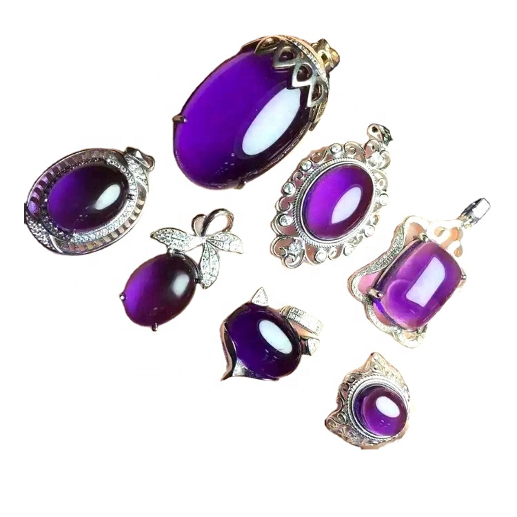 Природна високоякісна якість Amethyst 925 стерлінгових срібних кілець 32