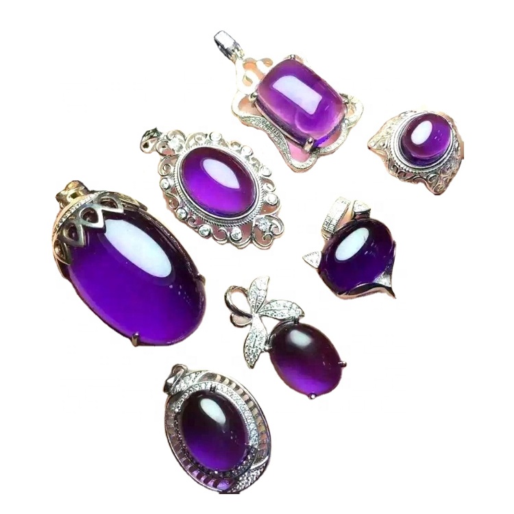 Природна високоякісна якість Amethyst 925 стерлінгових срібних кілець 30