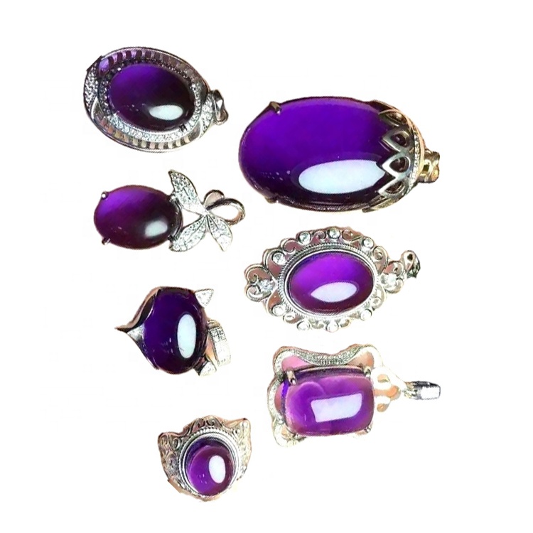 Природна високоякісна якість Amethyst 925 стерлінгових срібних кілець 36