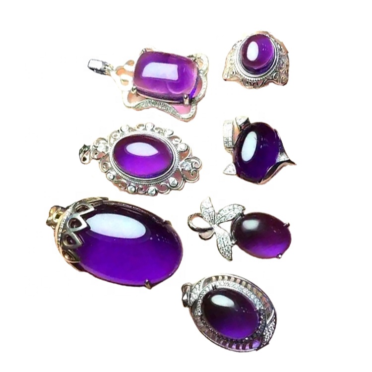 Природна високоякісна якість Amethyst 925 стерлінгових срібних кілець 38