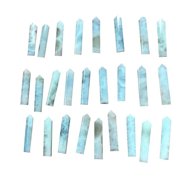 Әр түрлі пішіннің мөлшері және сапалы ұзын көрсеткі 100% табиғи ларимар Кабохонның гемстоны 42