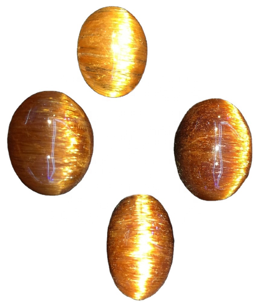 Natural Top Grace Quality Copper Rutile Quartz Oval Shape Cabochon Gemstone 32