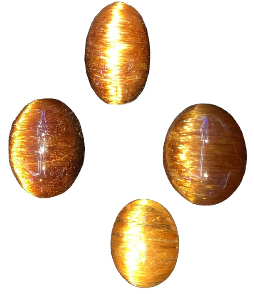 Natural Top Grace Quality Copper Rutile Quartz Oval Shape Cabochon Gemstone 36