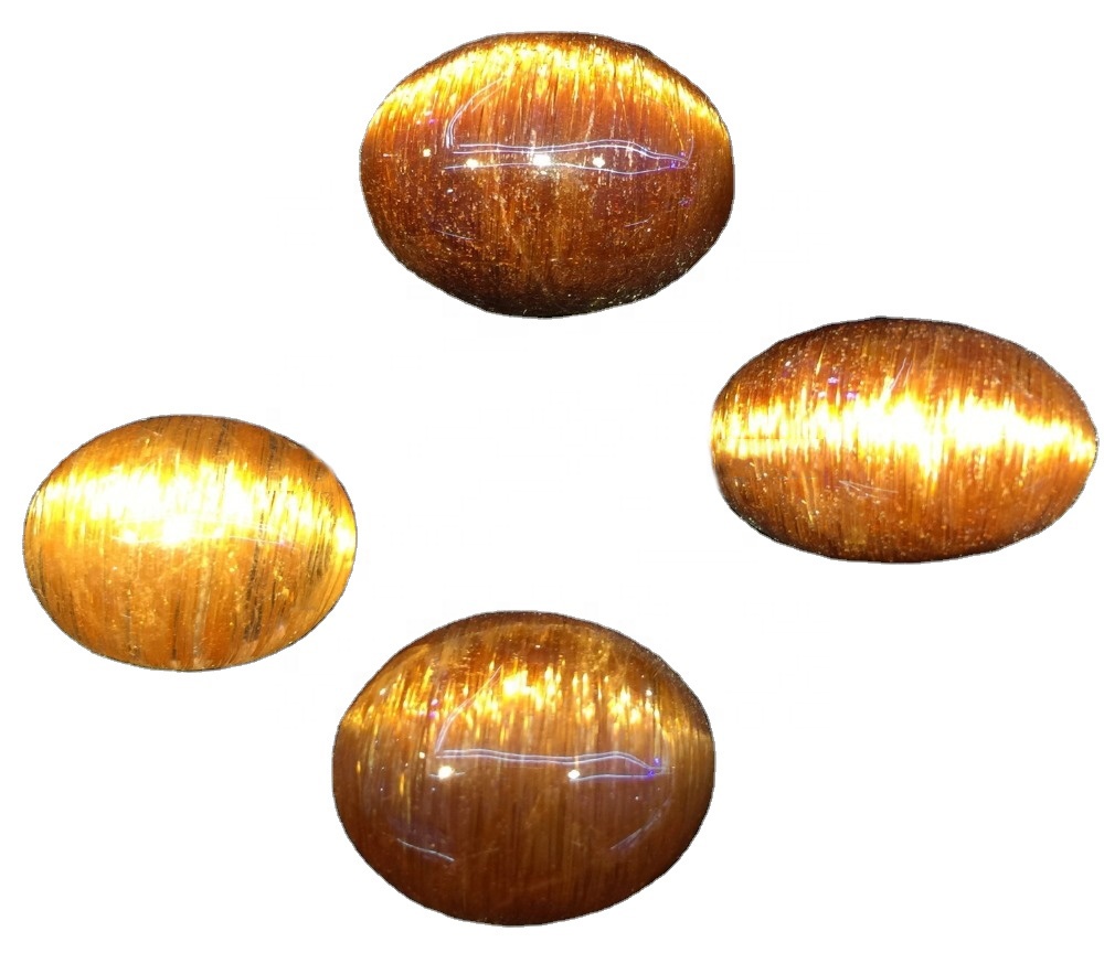 Natural Top Grace Quality Copper Rutile Quartz Oval Shape Cabochon Gemstone 38