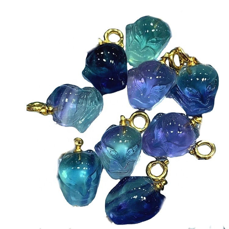 פלאָרייט קאַרווד יידלשטיין פּענדאַנט / גאָלד פּלייטיד פּענדאַנט 9