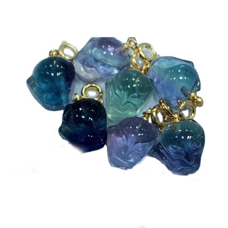 פלאָרייט קאַרווד יידלשטיין פּענדאַנט / גאָלד פּלייטיד פּענדאַנט 11