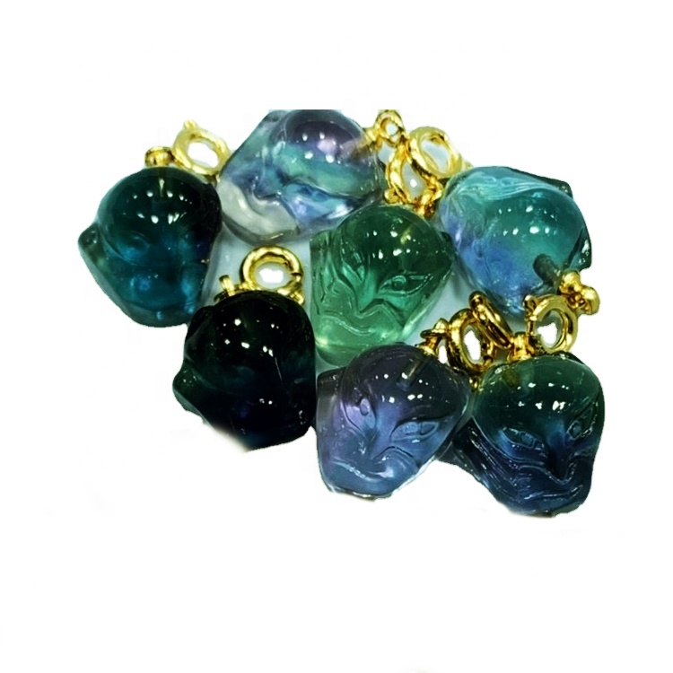 פלאָרייט קאַרווד יידלשטיין פּענדאַנט / גאָלד פּלייטיד פּענדאַנט 15