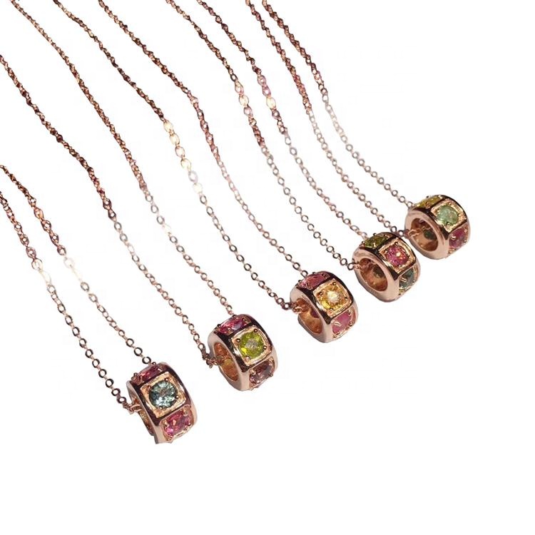 మహిళా నగల కోసం సొగసైన సహజ pleochroiac tourmaline నెక్లెస్ బంగారు నెక్లెస్ టూర్మాలిన్ రత్నం 34