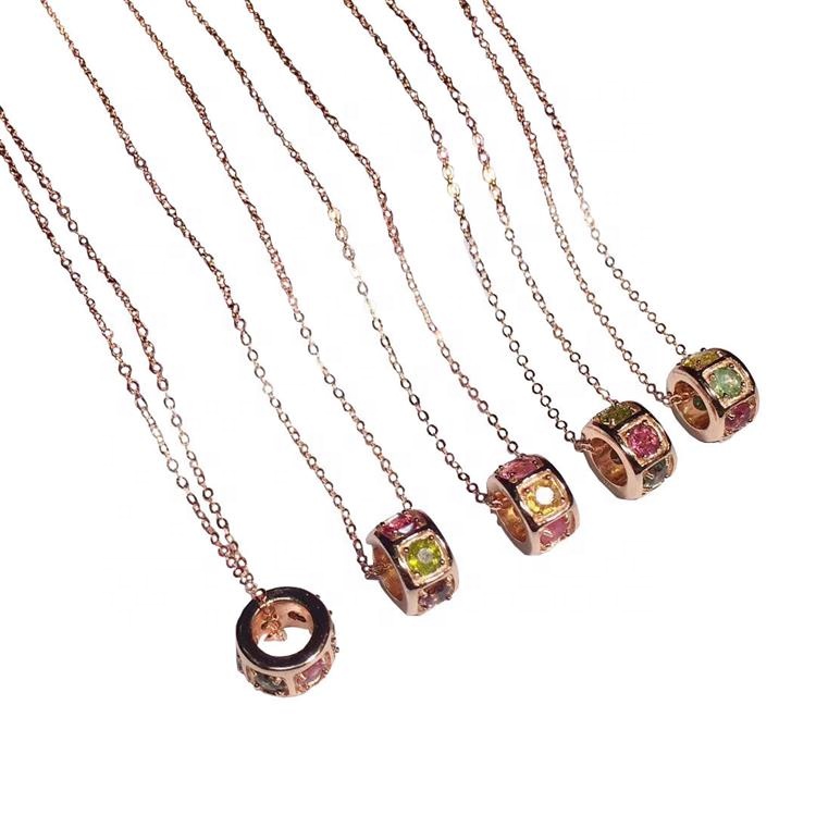 మహిళా నగల కోసం సొగసైన సహజ pleochroiac tourmaline నెక్లెస్ బంగారు నెక్లెస్ టూర్మాలిన్ రత్నం 36