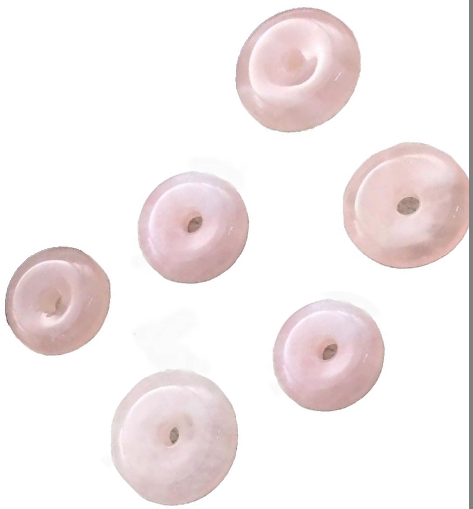 Rose Quarw O Genetural Gemsttone Pendeant Bead Bead Bear Bustole 30