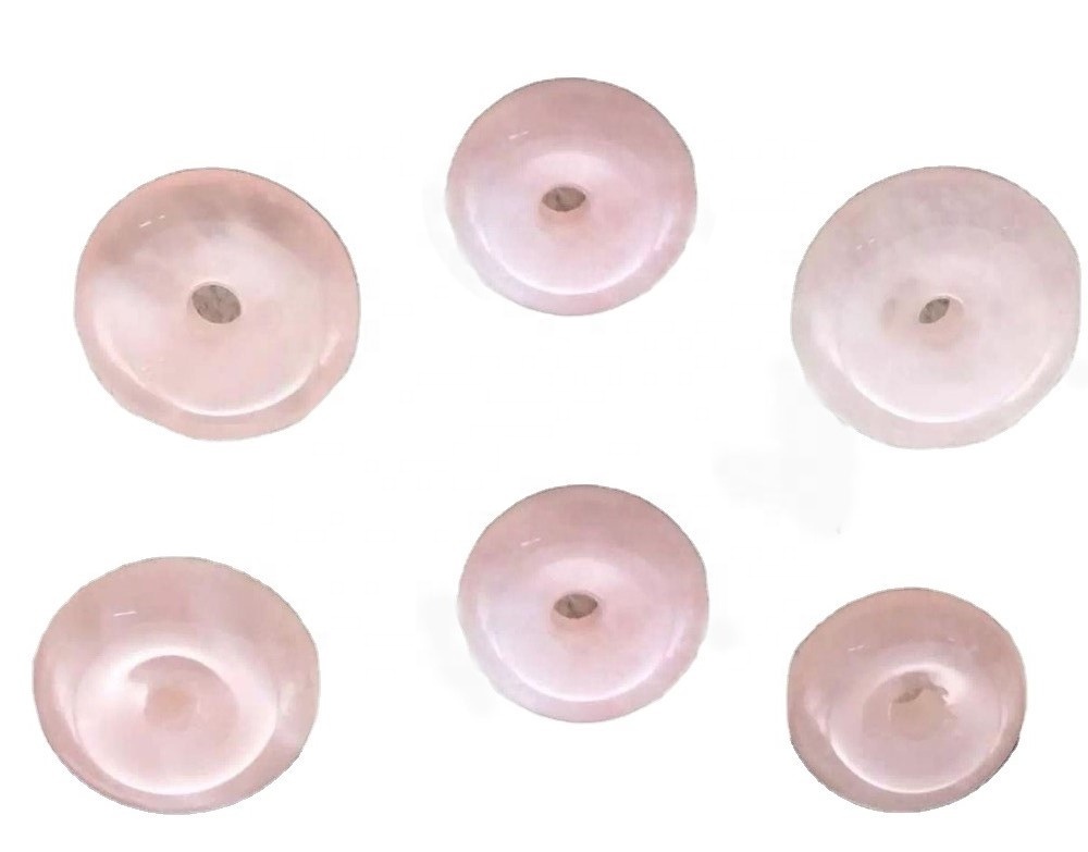 Rose Quarw O Genetural Gemsttone Pendeant Bead Bead Bear Bustole 36