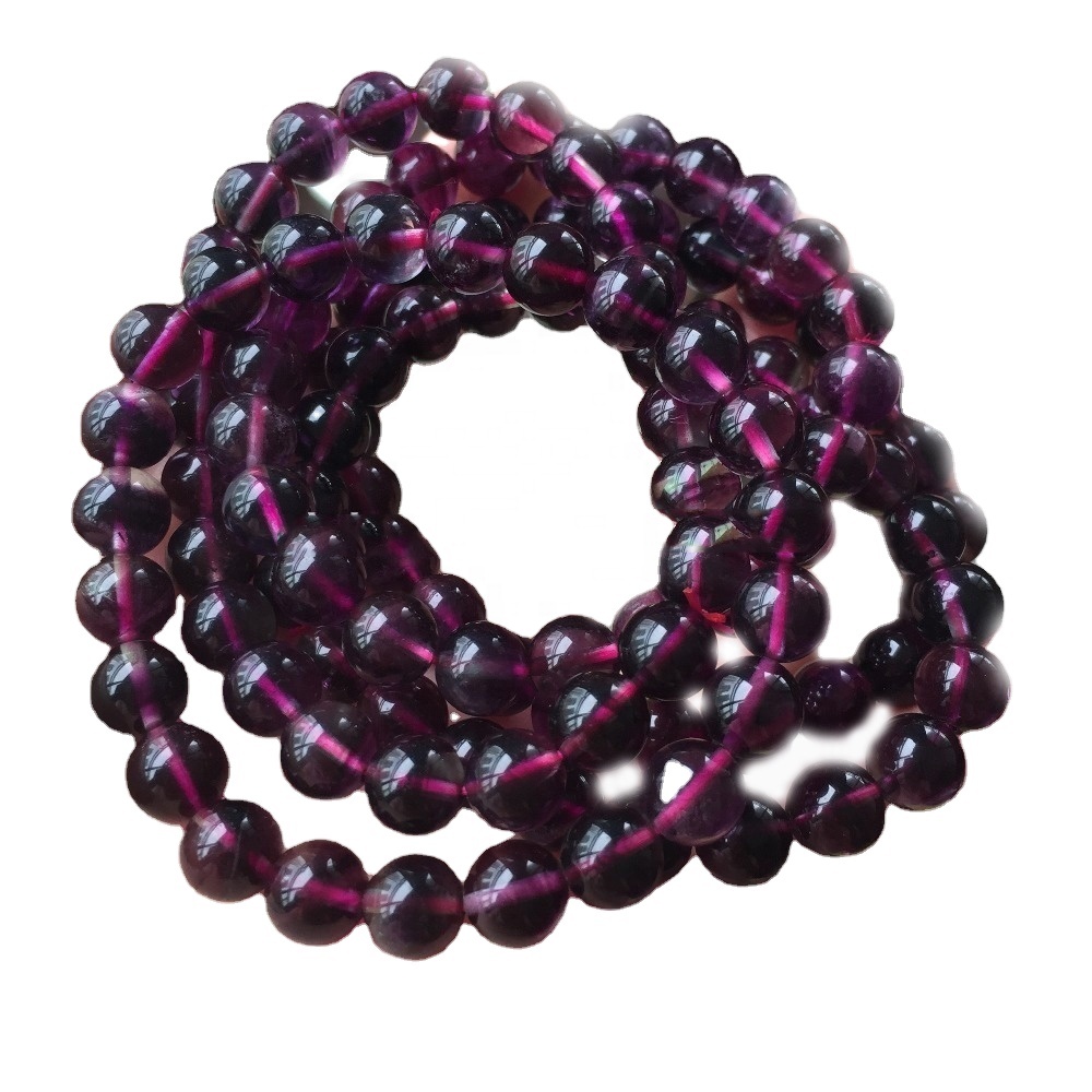 Semulajadi Gemstone Pusingan Smooth 8mm Pusingan Rough Fluorite Beads 34