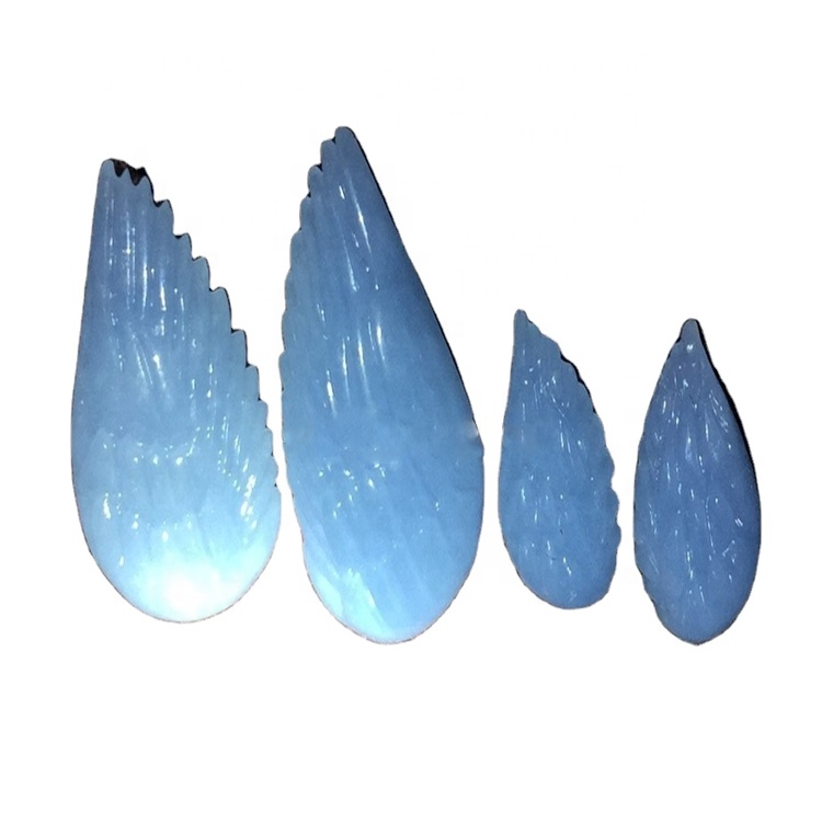 Клинг облик исклесан камен / резбарени анђеоски плави драгуљ драгуља 30