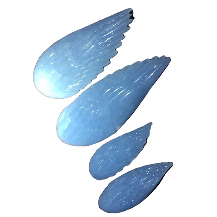 Клинг облик исклесан камен / резбарени анђеоски плави драгуљ драгуља 34