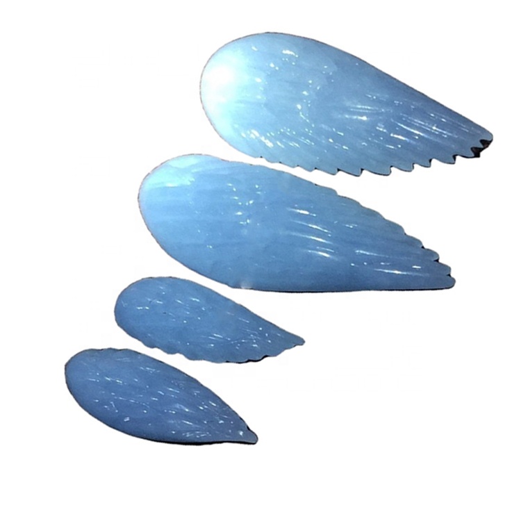 Клинг облик исклесан камен / резбарени анђеоски плави драгуљ драгуља 38