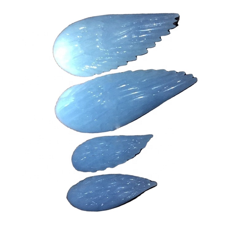 Клинг облик исклесан камен / резбарени анђеоски плави драгуљ драгуља 36