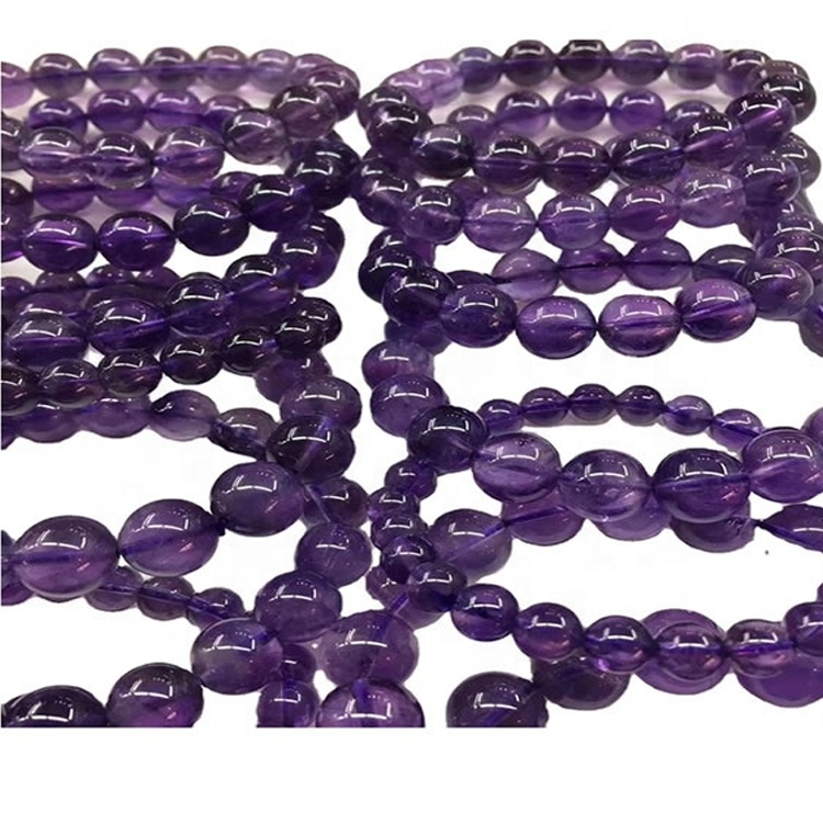 Természetes ametiszt gyöngyök karkötő valódi kő karkötők 32