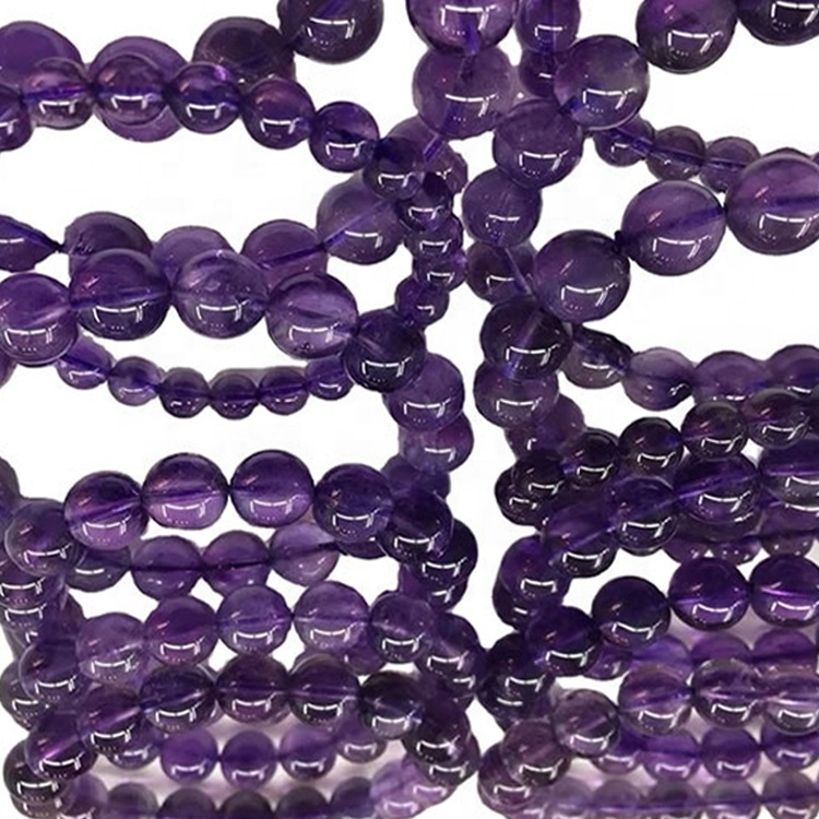 Természetes ametiszt gyöngyök karkötő valódi kő karkötők 36