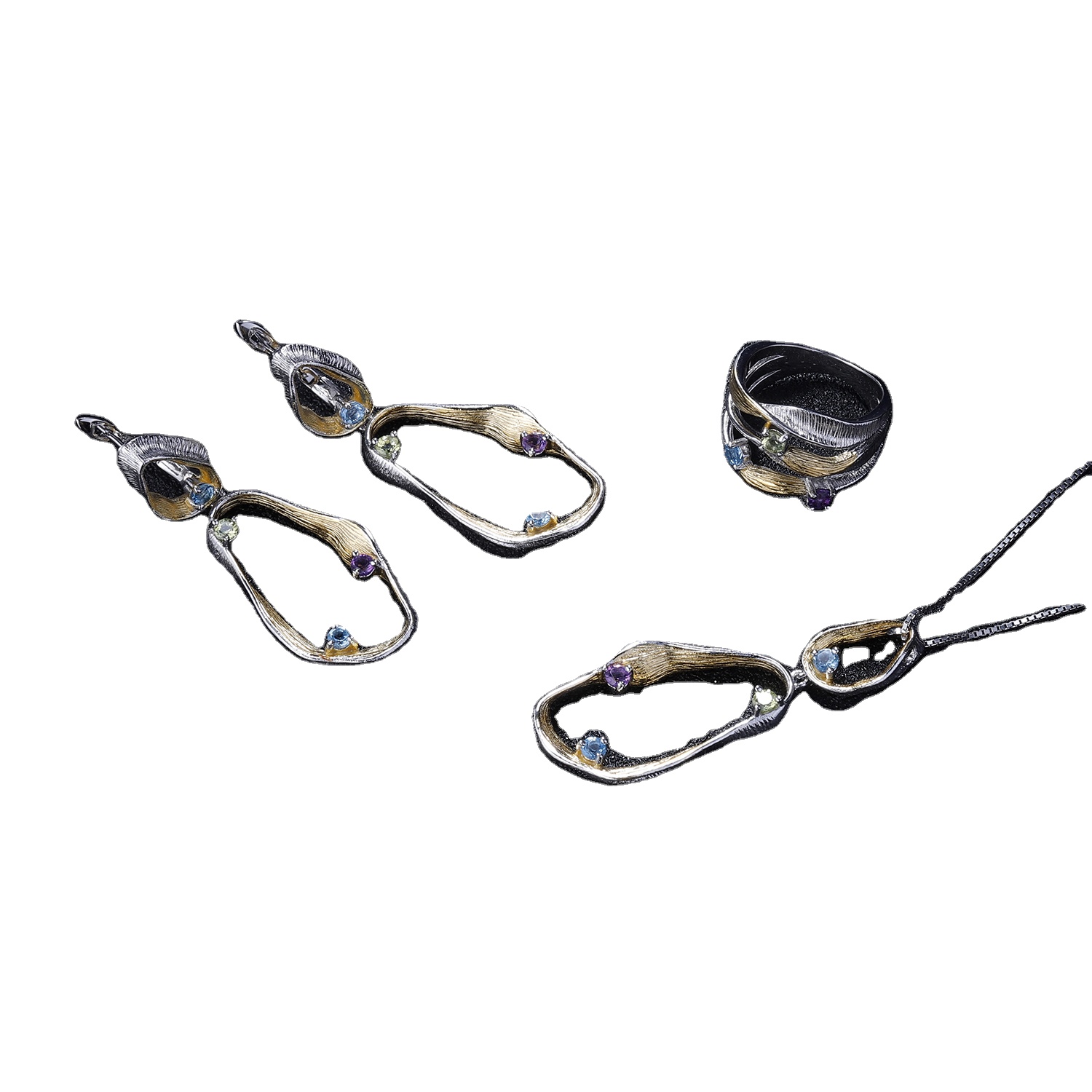 פּענדאַנץ פֿאַר האַלדזבאַנד צירונג מאַקינג שניט נאַטוראַל פּענדאַנט בלוי געמסטאָנע דזשאַדע 13