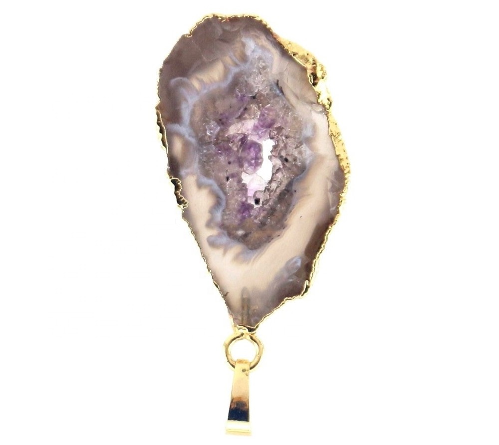 天然染料德魯齊石吊墜混合彩色醉酒吊墜珠寶項鍊DIY 11