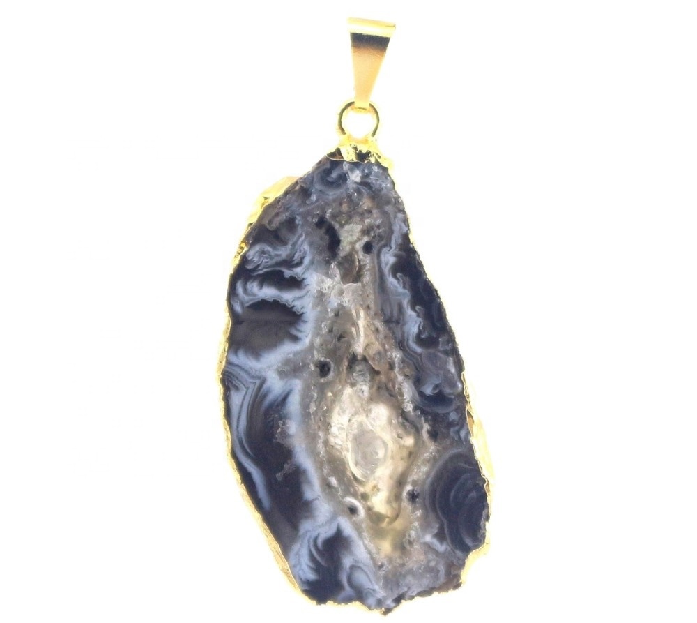 天然染料德魯齊石吊墜混合彩色醉酒吊墜珠寶項鍊DIY 13