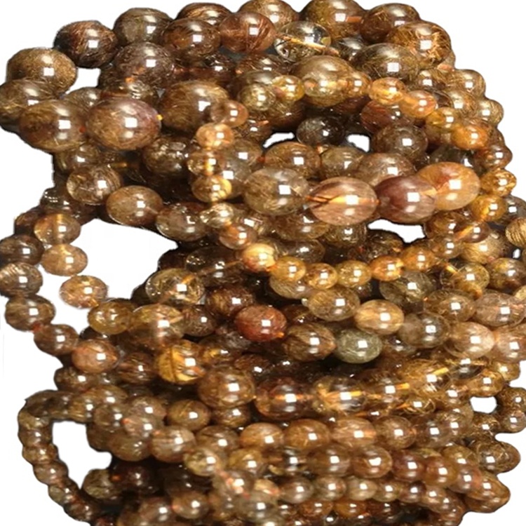 100% природен бакар rutilited Quartz круг монистра големопродажен круг на накит 34