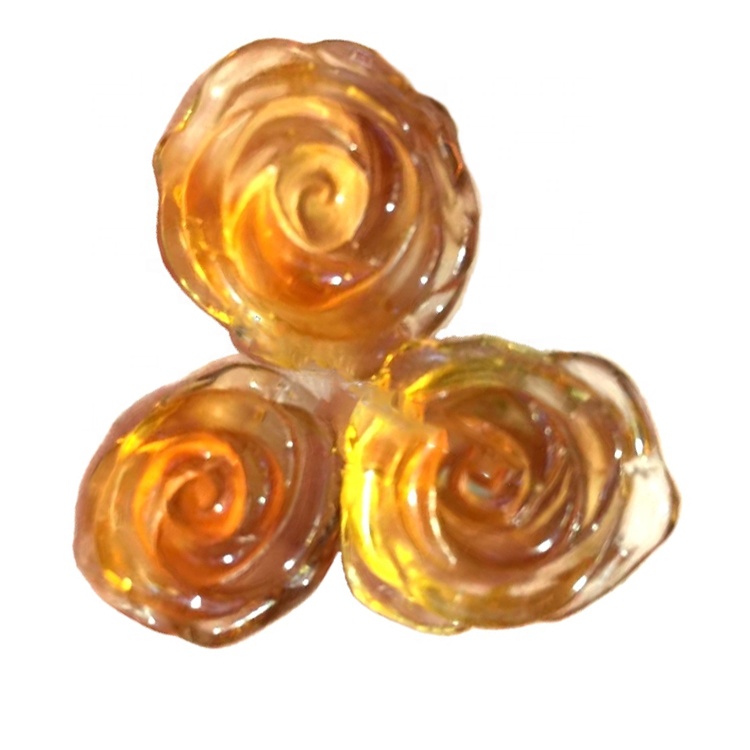 100% Բնականաբար, բարձրորակ Citrine փորագրված վարդի զարդեր / ծաղիկների ձեւի զարդեր 32