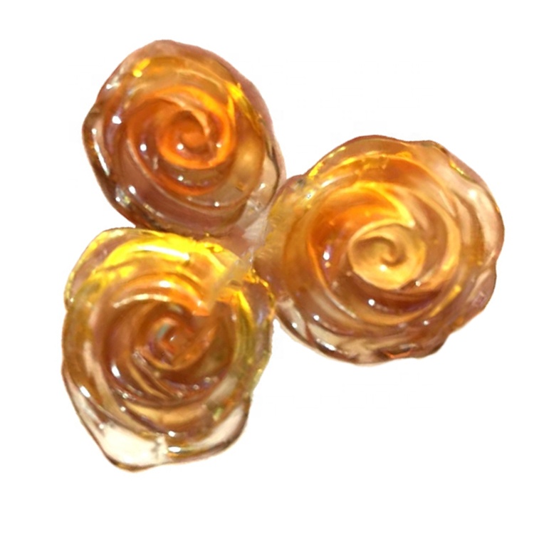 100% Բնականաբար, բարձրորակ Citrine փորագրված վարդի զարդեր / ծաղիկների ձեւի զարդեր 36