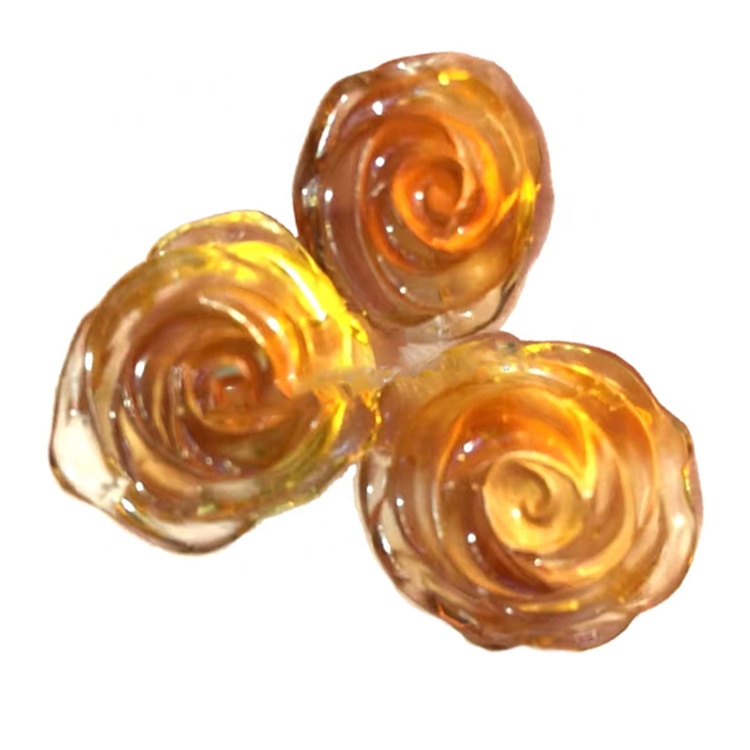 100% Բնականաբար, բարձրորակ Citrine փորագրված վարդի զարդեր / ծաղիկների ձեւի զարդեր 38