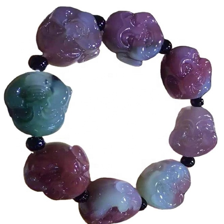 Verde-Levanto ឆ្លាក់អង្កាំព្រះពុទ្ធអធិដ្ឋានគ្រឿងអលង្ការ ខ្សែដៃ agate 30